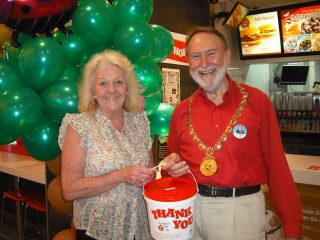 Collecting for Ronald McDonald House, with Subiaco Mayor, Heather Henderson, November 2012
